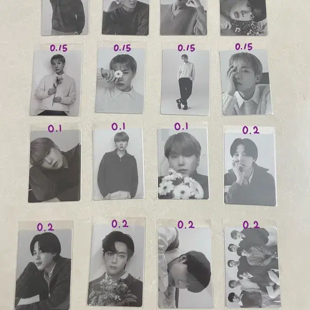 방탄소년단 모노크롬 포토카드