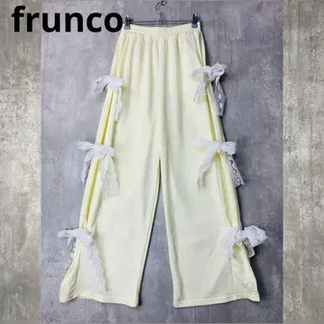 새상품급 frunco 프란코 스웨트 팬츠 저지 리본 맨투맨 화이트