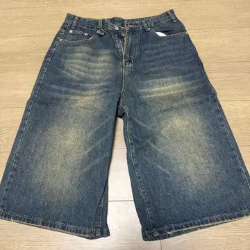 다크 블루 와이드 데님 팬츠 L 사이즈