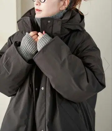 [새상품] Spick and Span 2WAY 발수 다운 하프 코트 블랙