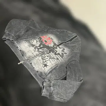 풀 집업 후드티 더블 지퍼 grunge opium archive y2k