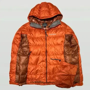 컨디션 최상 몽벨 알파인 다운 후드티 L 오렌지