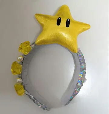 유니버셜 USJ 마리오 스타 머리띠 반짝이는 스팽글