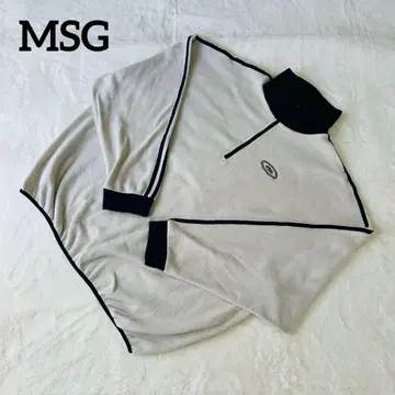 MSG 하프 지퍼 플리스 풀오버 L 아이보리 90s 구제 의류풍
