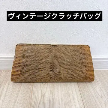 빈티지 클러치백 리자드 엠보 골드 금장 장식 클래식