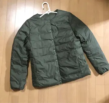 다운 포켓터블 노카라 자켓