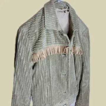 프린지 코듀로이 자켓 쇼와 레트로 빈티지