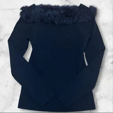 셀포드 페더 프릴 리브 니트 풀오버 스웨터 퍼 M