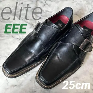 남성용 elite 비즈니스 포멀 블랙 가죽 신발 25cm EEE