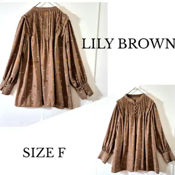 LILY BROWN 말 패턴 튜닉 상의 SIZE F 브라운 컬러