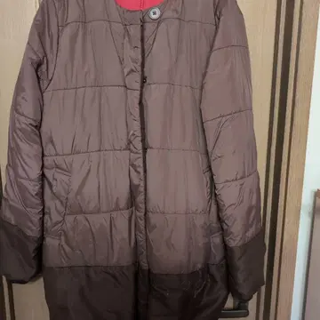 브라운 퀼팅 다운 자켓