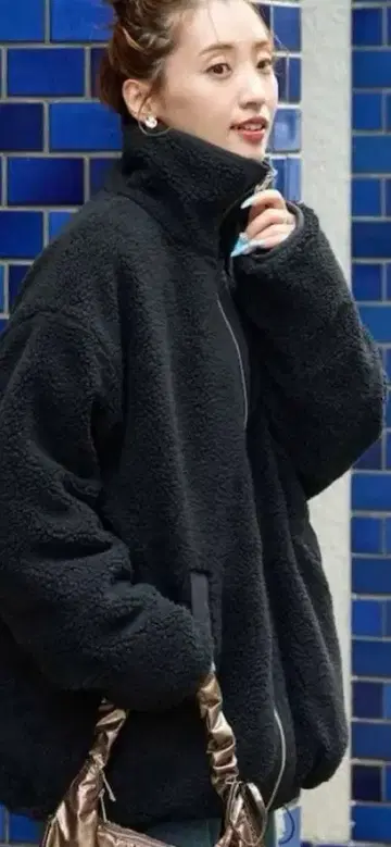 FREAK'S STORE 스탠드 카라 리버서블 보아 블루종 블랙