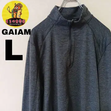 USA 구제 의류 GAIAM 하프 지퍼 맨투맨 L 그레이