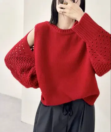 mystic 숄더 슬릿 니트