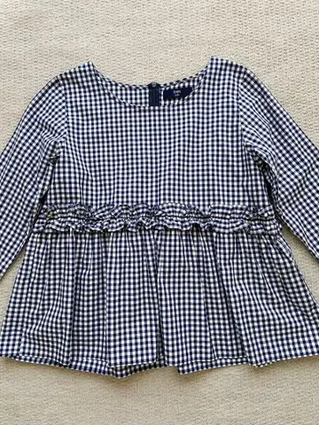 새상품급 SHIPS 체크 무늬 블라우스 프릴