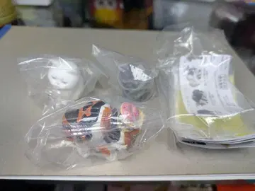 고양이 캡슐 토이 종이 봉투에 들어간 고양이 2개와 냥냥 스텝