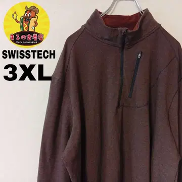 USA 구제 의류 SWISSTECH 하프 지퍼 맨투맨 3XL 브라운