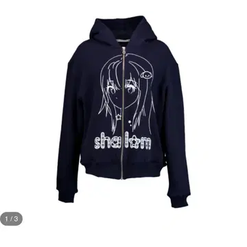 shalom GOTTI ZIP-UP HOODIE NAVY