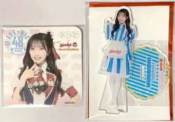 AKB48 웬디즈 무카이치 미온 아크릴 스탠드 코스터 2종 세트