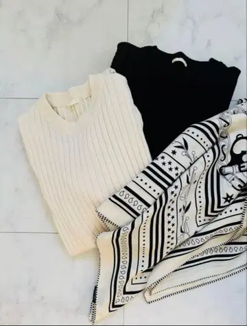 GU 택 포함 새상품 미사용 크루넥 니트 원피스 set