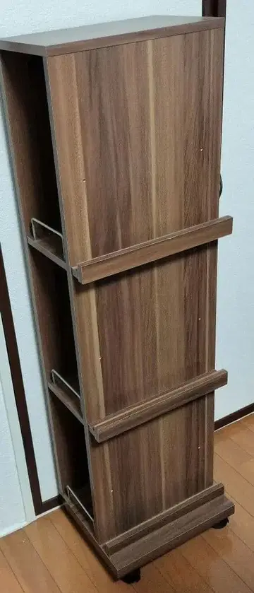 매거진 랙 책장 브라운 나뭇결 3단