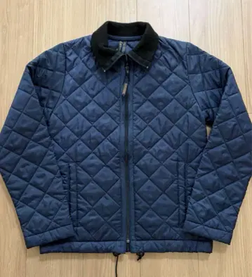 새상품급 라벤햄 퀼팅 자켓 지퍼 타입 36 네이비