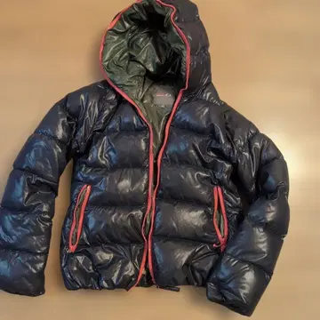 DUVETICA 후드 부착 다운 자켓 42 사이즈 핑크 네이비