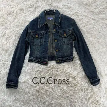 CC 크로스 데님 자켓 M 네이비 숏 기장 슬림 헤이세이