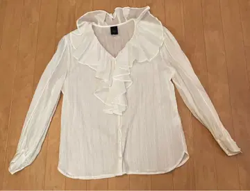 KEITH 프론트 프릴 블라우스 화이트 size 38