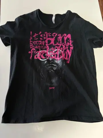 glamb 그래픽 프린트 T셔츠 블랙 커트 코베인 사이즈 4