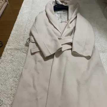 iENA 화이트 베이지 롱 코트 울 100%