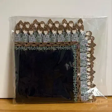 야마토 기모노 긴자와 레이스 대형 타월 손수건 네이비