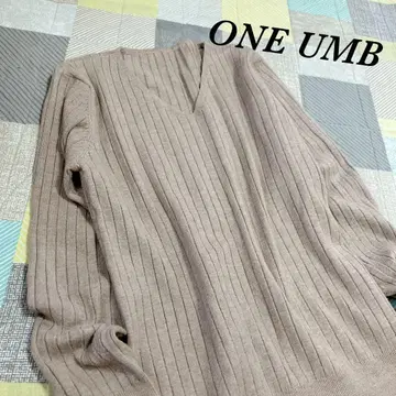 [ ONE UMB ] 원엄브 리브 니트 브라운 긴팔 오피스 캐주얼