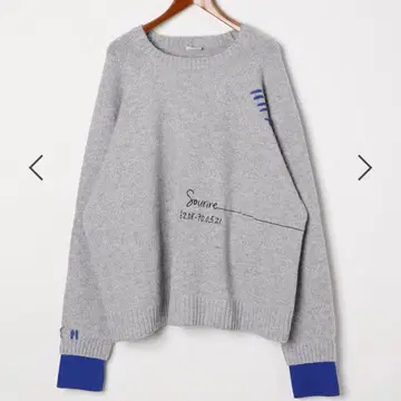 배색 돌 풀오버 그레이