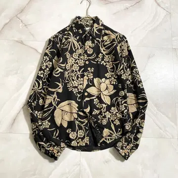 A18234 새상품급 45R 코튼 플란넬 발염 꽃무늬 셔츠 블랙1