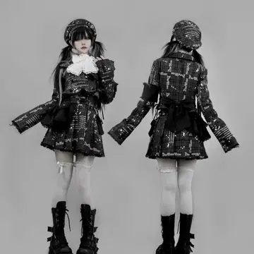 DimMoire 매혹의 백리본 자켓 Black 체크