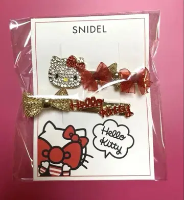 [ 새상품 ] 스나이델 HELLO KITTY 헤어핀셋 RED