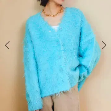 밴야드 스톰 플러피 가디건 블루 스카이블루 봄옷 겨울 의류