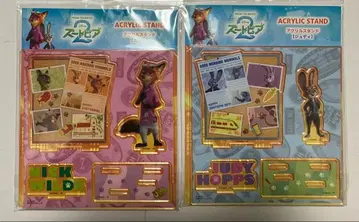 주토피아2 아크릴 스탠드 닉 와일드 주디 2개 아크릴 스탠드 디