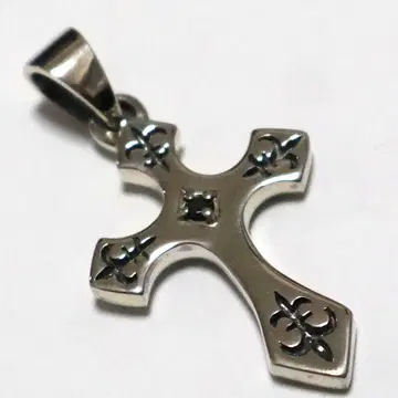 실버 목걸이 펜던트 실버 925 백합 문장 십자가 크로스 정품