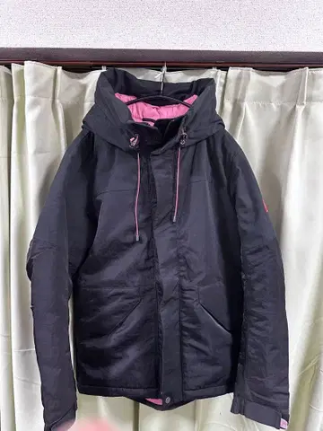 MSSD 후드 부착 다운 자켓 블랙/핑크