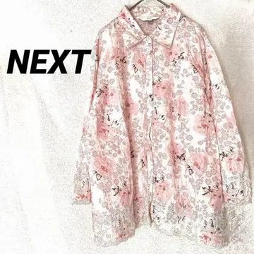 3692K 넥스트 긴팔 셔츠 블라우스 꽃무늬 올 패턴 개성있는 상의 XL