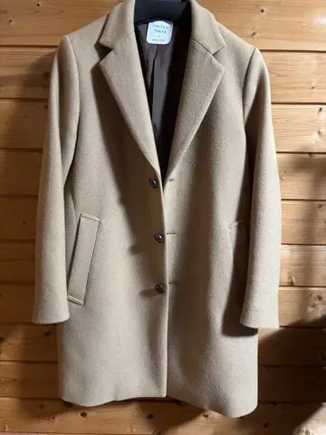 UNITED TOKYO 메리노 멜톤 체스터 코트 베이지