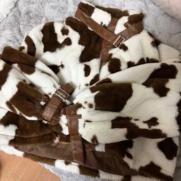 소 패턴 플리스 자켓