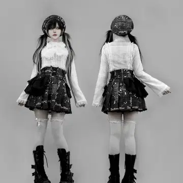 DimMoire 매혹의 아지메 미니 스커트 Black 체크