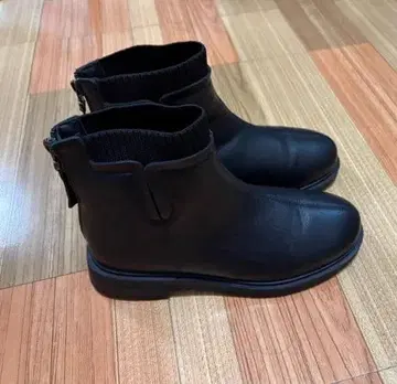 사이드 고어 부츠 블랙 합성 피혁