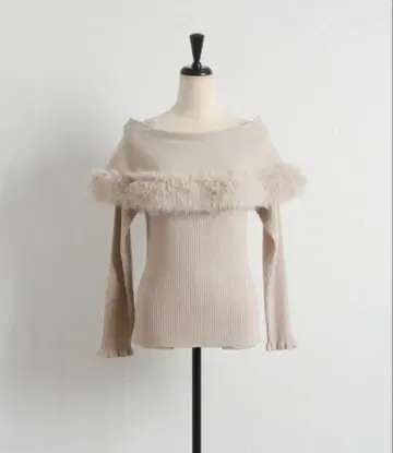 tocco closet 퍼 니트 핑크 베이지