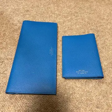 SMYTHSON 스마이슨 보딩패스 여권 케이스 세트 블루
