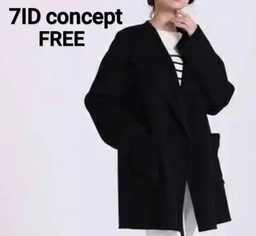 [ 미사용 ] 7-IDconcept 메리노울 리버 코트 블랙