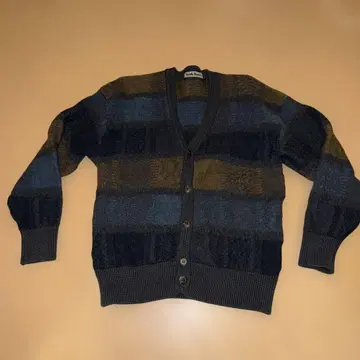 York Barry 가디건 파랑 브라운 스트라이프